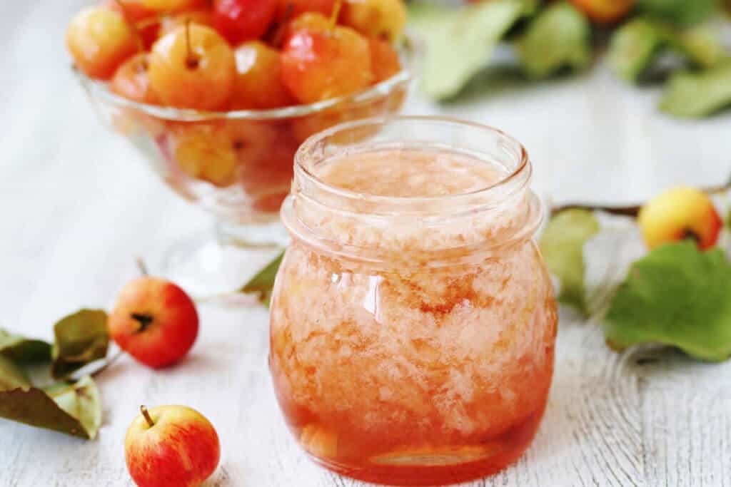 Pectin in a jar with apple pomaces