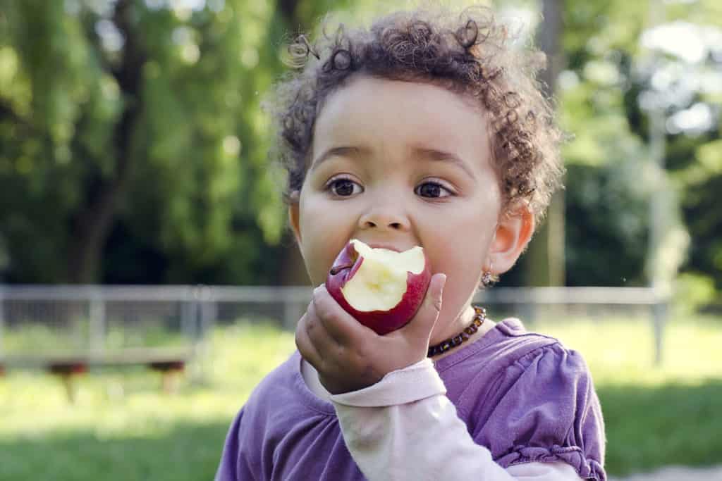 Image of child eating an apple