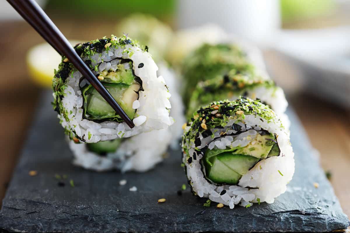 Supplements for vegans sushi roll