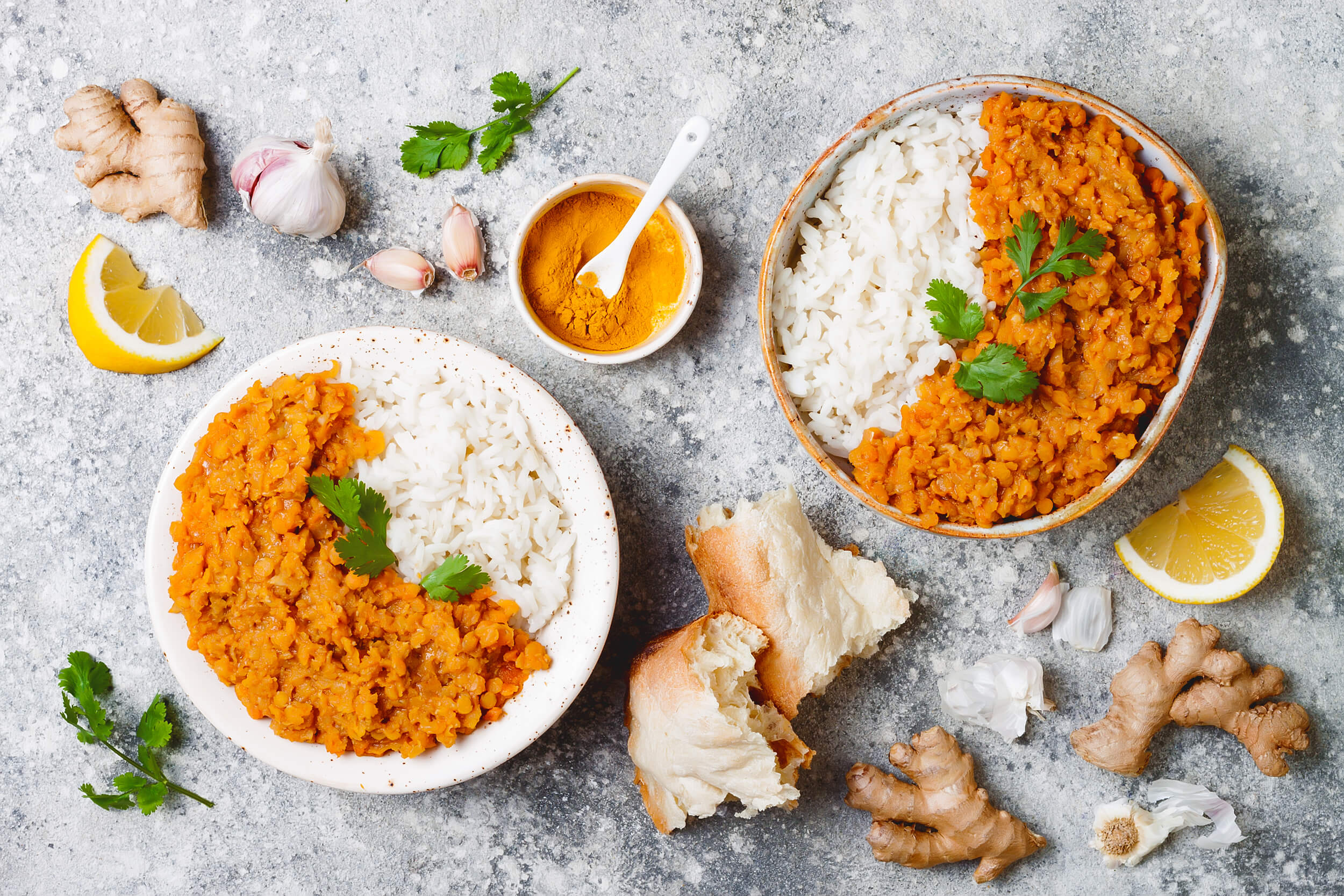 butter chicken and rice bowl