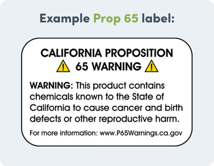 prop 65 warning label examples